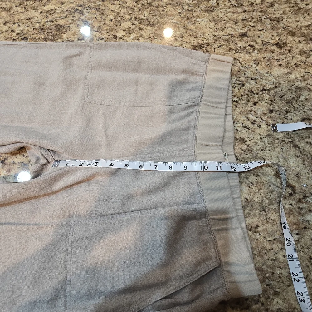 Faherty AIRLIE PANT in STONE Linen Blend Women's Size Medium - Picture 10 of 11